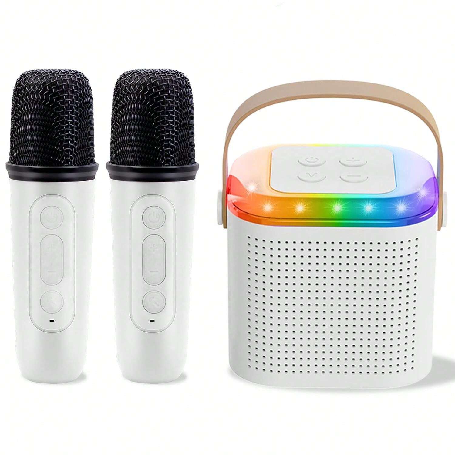 Karaoke Machine For 2 LED Light Wireless Microphones Machine Portable