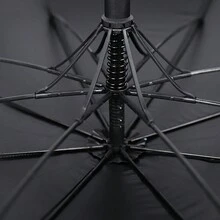 1pc Car Logo Umbrella, Oversized Golf Umbrella, Dual-Purpose For Sunny And Rainy Days With Long Handle - Black - View 3