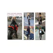 Leggings Vinil Sexy Moda Pantalon Leggins Vinipiel,Leggings para mujer, cintura alta, pantalones para mujer, color negro, elásticos, sexy,Leggings suave para mujer, pantalones de poliuretano de cintura alta - Negro - Ver 6