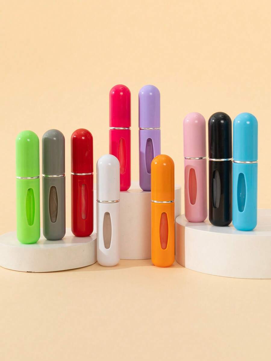 1/3/4pcs 5ml Mini Refillable Travel Perfume Atomizer Spray Bottle With Plastic Container Pump And Funnel. Portable Fragrance Sprayer For Outdoors, Travelling, Bathroom Decoration Or As An Interesting Gift To Friends