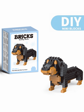 Christmas Decoration Animal Dog Mini Building Blocks Set - Dachshund, Lion Dog, Schnauzer, Labrador, Teddy, DIY Assembly Toy Decoration For Birthday/ Festival Gifts Room Decoration,Christmas,Dog,Building Blocks,Christmas,Gift,Dog,Christmas,Gift,Dog