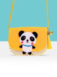 1 件儿童无纺布 DIY 卡通昆虫与动物手工包、卡通 3D 贴纸制作无纺布材料套件、幼儿园手提包、零钱包、缝纫练习袋、DIY 工艺用品、儿童益智玩具