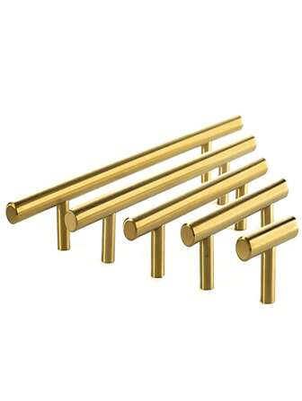 1pc Golden Cupboard Handle Brushed Stainless Steel Kitchen Cabinet Door Knob Furniture Drawer Pulls Bar Handle