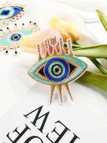 9 peças de remendos bordados de Olho Maligno e Olho Misterioso para aplicar com ferro em Denim, Jaquetas, Mochilas, Chapéus e Sapatos como enfeites DIY. - Multicolorido - Visão 5