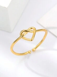 1pc Fashionable Simple Infinite Heart Rings For Women Stainless Steel Ring Wedding Jewelry Couple Birthday Gift Valentines