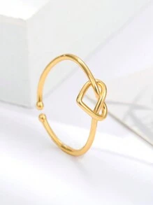 1pc Fashionable Simple Infinite Heart Rings For Women Stainless Steel Ring Wedding Jewelry Couple Birthday Gift Valentines