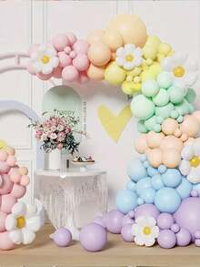 Kit de arco de guirnalda de globos pastel de 160 piezas en colores pastel de macaron, decoración de cumpleaños para niños, decoración de baby shower, , revelación de género, bodas - Multicolor - Ver 7