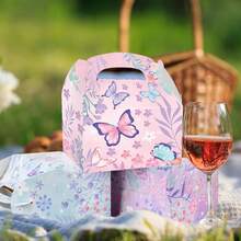 12pcs Butterfly Printed Gift Boxes, Tea Party Themed Gift Boxes For Spring And Summer, Birthday Party And Wedding Candy Decoration Gift Boxes, Assorted 3 Colors - Multicolor - View 3