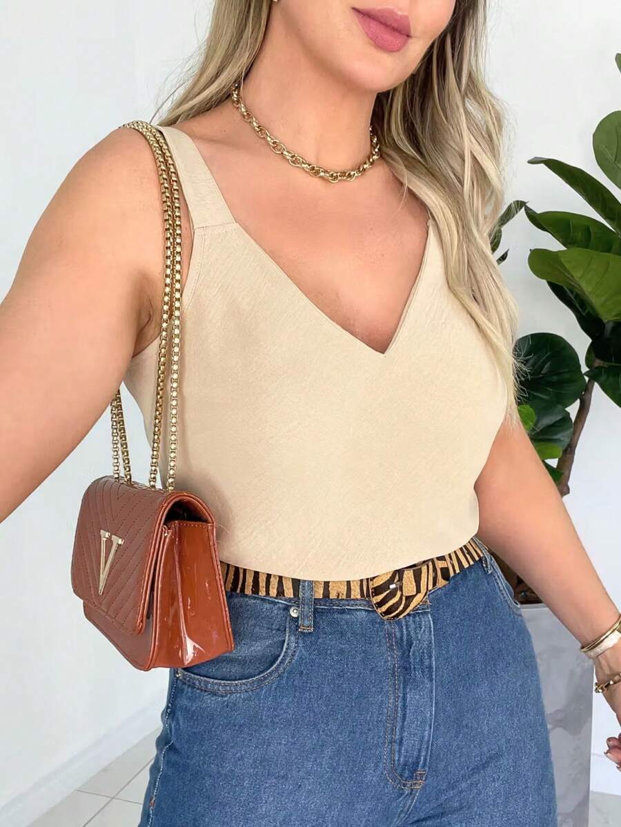 Women Tank Tops & Camis - Beis - Ver 1