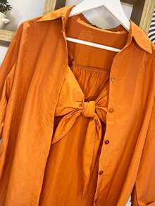 Women Two-Piece Outfits - 亮橙色 - 查看 3