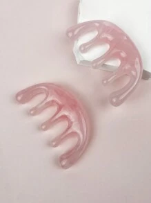 1 件便携式树脂按摩梳美容工具，五齿，用于头部和经络按摩、颈部刮痧梳、美容、护肤产品、水疗、自我护理、护肤工具、面部护理、美容师用品、按摩、面部按摩工具、面部滚轮 - 粉色 - 查看 7
