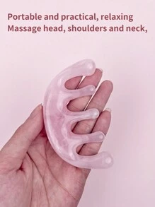 1 件便携式树脂按摩梳美容工具，五齿，用于头部和经络按摩、颈部刮痧梳、美容、护肤产品、水疗、自我护理、护肤工具、面部护理、美容师用品、按摩、面部按摩工具、面部滚轮 - 粉色 - 查看 9