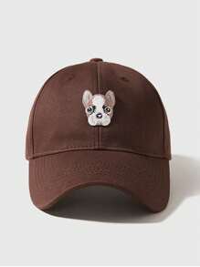 1入組女士狗狗形字母刺繡棒球帽，夏季遮陽寬邊帽，情侶戴得很酷，Hip-Hop街頭風格，非常適合在日常穿著和春季外出時防風遮陽