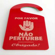 Placa Aviso 2 Em 1 Porta Hotel Pousada Não Perturbe Arrumar Quarto - Verde - Visão 5