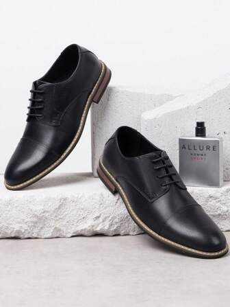 SELECTSHOES Men's Wingtip Brogue Oxford Formal Shoes Banquet Style Business Pu Leather Black/Brown Derby Shoes