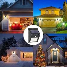 1 Pieza Lámpara De Pared Solar De Energía Solar De Jardín Con Sensor De Movimiento Pir De 30 Led Y Control De Luz Natural Para El Camino Del Jardín Del Hogar