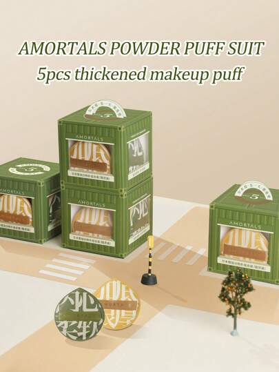 Amortals 100 Points XL Powder Puff With Extra Bonus 5pcs Makeup Puff, Ideal For Stocking Up