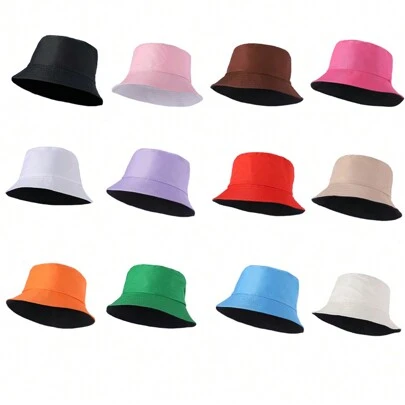 Stylish Unisex Bucket Hat: Breathable, Lightweight, & Sun-Protective In Candy Colors- Durable & Versatile Men's Sun Hat Summer Hat, Suitable For Summer Outdoor Activities Such As Hiking And Fishing