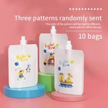 10 Túi Đựng Thức Ăn Trẻ Em Dùng Một Lần Cho Trái Cây Nghiền Nghiền, Phải Có Khi Cho Bé Ăn - trắng - Xem 3