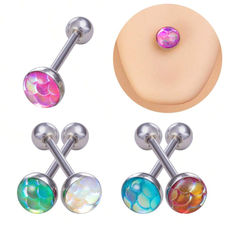 1 st Schubben Rvs Tong Piercings Ringen Barbell Stud Piercing Oor Helix