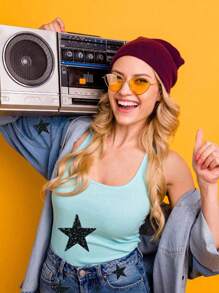 6入組星形刺繡修補貼，黏貼式星形鑽石貼紙，AB色樹脂鑽石，適用於裝飾服裝、牛仔褲、鞋子、手提袋、帽子等DIY配飾 - 彩色 - 查看 2