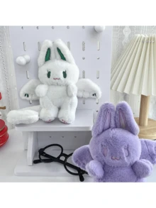 Búp bê mặt dây chuyền ba lô sang trọng Bat Bunny dễ thương, Đồ chơi quà tặng vui nhộn cho bé gái, Búp bê máy vuốt - Nhiều màu - Xem 6