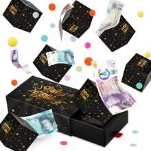 Happy Birthday Surprise Gift Box Explosion For Money -10 Pcs Pop Up Exploding Box With Confetti - Birthday Money Box For Cash Gift Funny - Folding Bouncing Gift Box Pink For Wife Mom Friend Women - Birthday Bounce Box - View 10