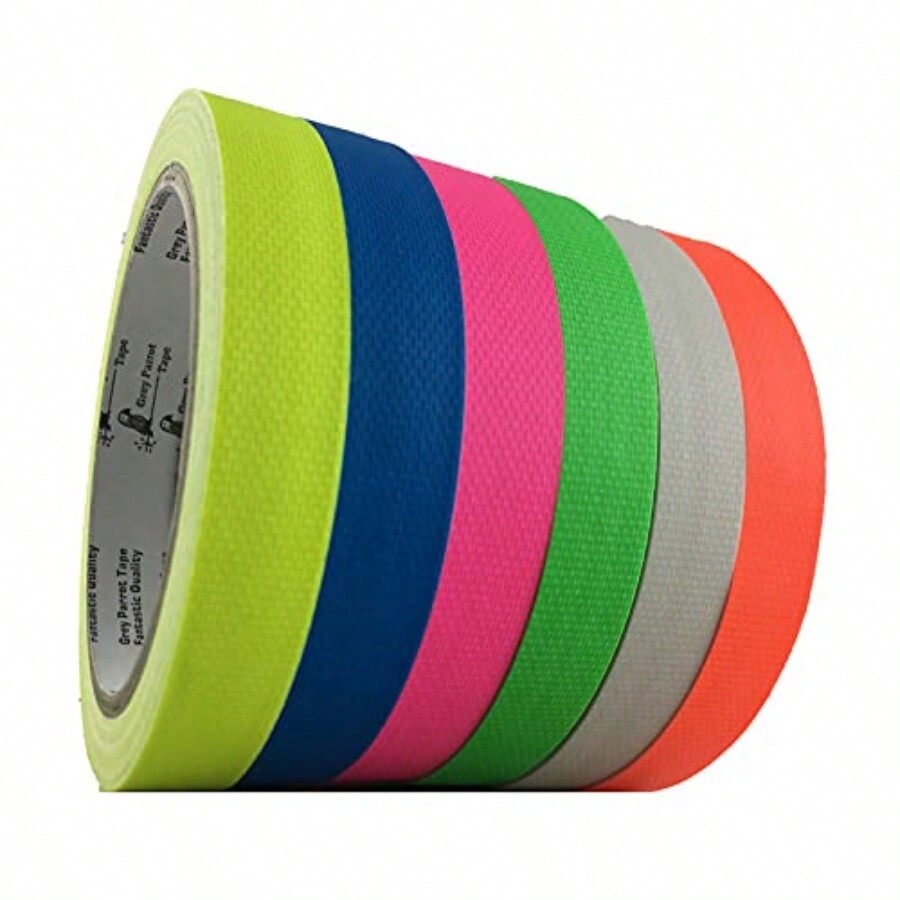 UV Tape Blacklight Reactive,(6 Colors), 15mmx5m, Fluorescent Cloth Tape