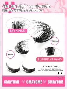 640 PCS DIY Eyelash Extension 8-16mm Mixed Black Large-Capacity Cluster False Eyelashes D30+D40+D50+D60 Individual Lashes  Natural False Eyelashes Suitable For Daily Makeup At Home - D - View 4