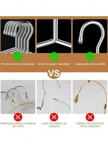 Gancho Percha Metálico 20pz Acero Inoxidable para Ropa - 20 Piezas - Ver 8