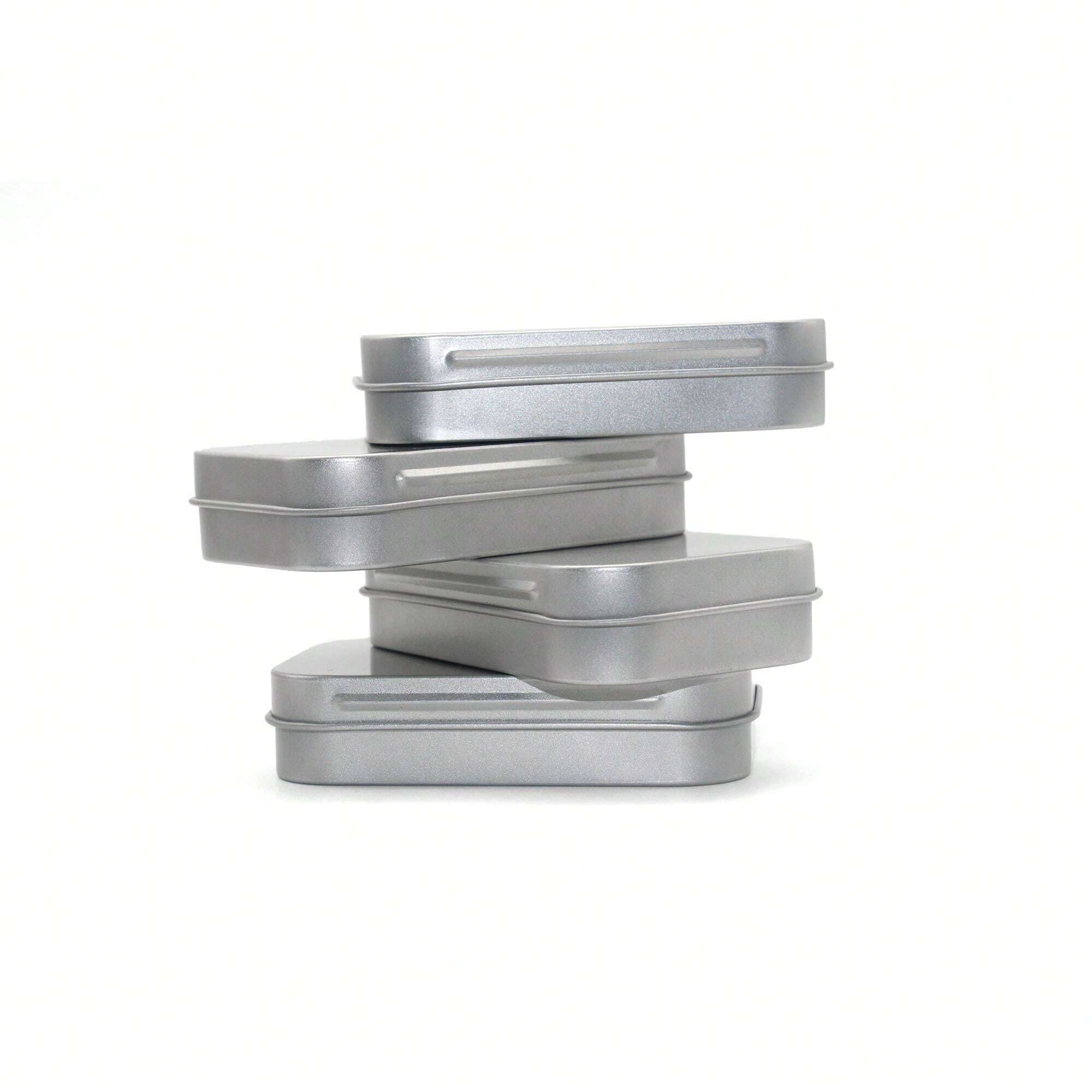10 Pack Silver Tin Box Containers 3.66*2.32*0.95 Inch Metal Tins