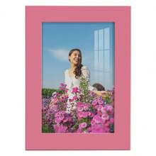 Modern Real Wood 5x7 Inch Picture Frame In Hot Pink - Smooth - View 2