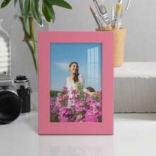 Modern Real Wood 5x7 Inch Picture Frame In Hot Pink - Smooth - View 4