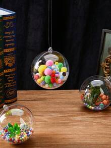 20 piezas de adornos navideños transparentes de PS, esferas huecas de plástico para decoraciones de Navidad - transparente - Ver 8