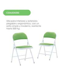 Ilios Innova Silla Plegable Acojinada para Oficina y Home Office, Diseño Ergonómico para Exteriores, Fácil de Transportar, Ideal para Trabajo Remoto y Espacios al Aire Libre. - Verde - Ver 4
