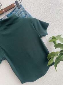 Women T-Shirts - 墨綠色 - 查看 2