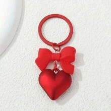 Y2K Schleife Herz Schlüsselanhänger Niedliches und cooles mattes Farbenschlüssel-Ring Handtasche Rucksack Auto Schlüssel-Anhänger Ohrhörer Taschenzubehör für Damen Mädchen Geschenk - Schlüsselanhänger - Übersicht 2