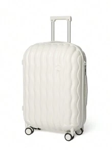 20/24/28" Inch Luggage Suitcase With 8 Spinner Wheels, PC Hardside Lightweight Suitcase With Cloud Design, Lockbox Bag For School School Accessories School Stuff - White - View 3