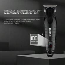Pusher eléctrico con pantalla LCD KM-2293 actualizado Kemei KM-2293, pusher eléctrico con cabezal de aceite USB para grabar - Negro - Ver 6