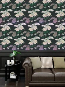 1 rollo 44,5cm Papel tapiz floral retro, despegar y pegar, adecuado para decoración de fiestas, dormitorios, gabinetes, etiquetas decorativas removibles