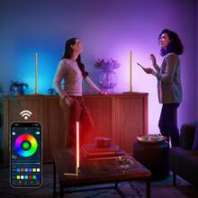 Light LED Table Lamp Minimalist Bedside Lamp 3 Colors & RGB Corner Desk Light - 金色 - 查看 6