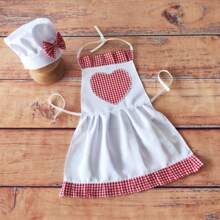 2 Stück/Set Neugeborenen Baby Fotografie Requisite Baby Koch Outfit, Koch Mütze und Schürze Set, Säugling Baby Koch Kostüm, Neugeborenen Fotoshooting Outfit, Baby-Shower Familie Dekorationen Geschenke, für Baby-Shower Osterfest Geschenke für Mädchen/Jungen