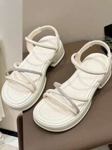 Women Sandals, Summer Outdoor, Sweet Diamond Decorated, Thick Sole Slippers, New Style For 2024
