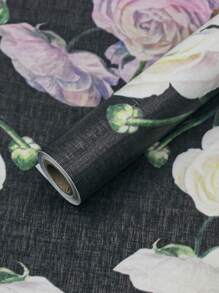 1 rollo 44,5cm Papel tapiz floral retro, despegar y pegar, adecuado para decoración de fiestas, dormitorios, gabinetes, etiquetas decorativas removibles