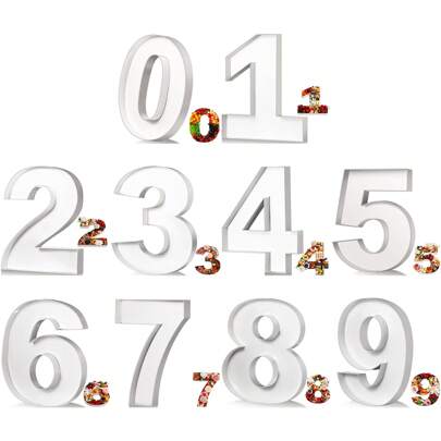 卡紙數字生日派對/周年紀念日裝飾，可裝糖果禮盒，適用於生日派對和派對裝飾