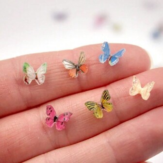 10/20/30 Piezas Micro mariposas de resina, mariposas diminutas para casa de muñecas, terrario, jardín de hadas, juguetes, decoración paisajista en miniatura, pequeño regalo, en miniatura, mini juguetes, cosas en miniatura, miniatura, hada, casa de muñecas en miniatura, pequeño, mini decoraciones, figuras diminutas, miniatura, cosas en miniatura, hada