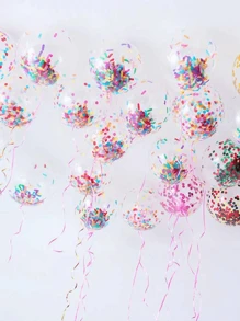 12 英寸冰淇淋五彩纸屑气球，用于派对装饰、生日房间装饰和娱乐、生日 14、冰淇淋派对用品、外星人派对、外星人、生日装饰、派对用品 - 彩色 - 查看 2