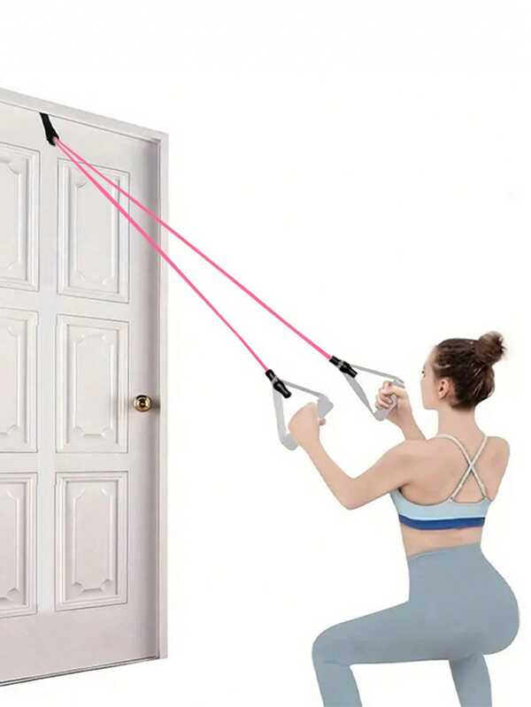 2pcs Multifunctional Aerobic Fitness Resistance Band, Detachable Arm Strengthener & Chest Expander Gym Accessories