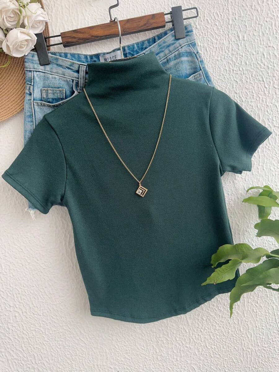 Women T-Shirts - 墨綠色 - 查看 1