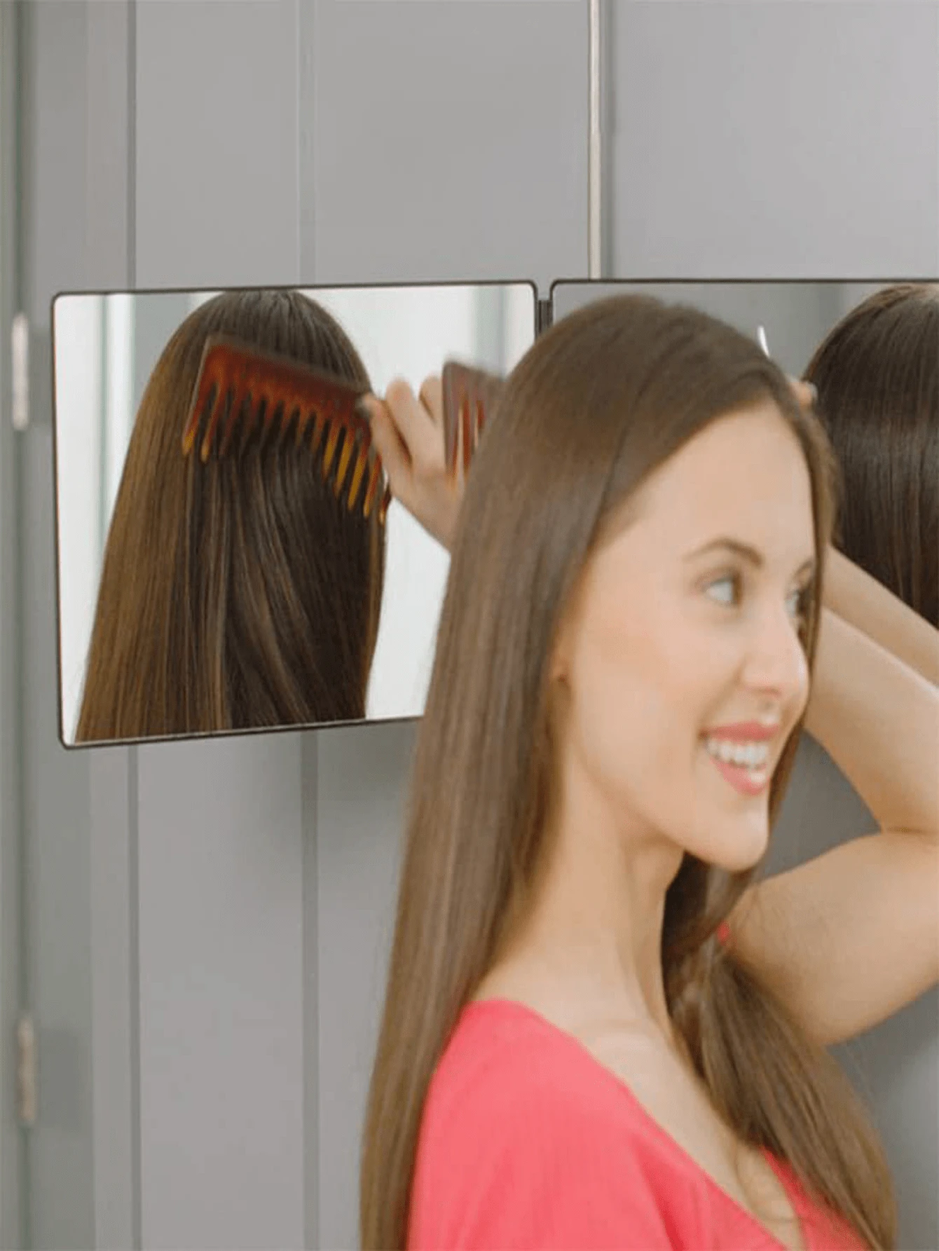 360 Mirror 3 Way Mirror For Self Hair Cutting Adjustable TriFold